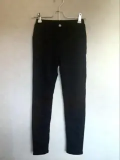 未使用美品 GU ストレッチ裏起毛スキニーパンツ 黒 150 柔らか厚手