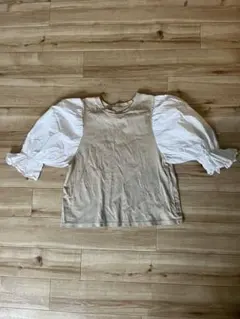 NATURAL BEAUTY BASIC パフスリーブ Tシャツ ベージュ Mのサムネイル