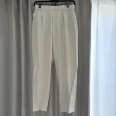 ホワイト スラックス ゴムウエスト