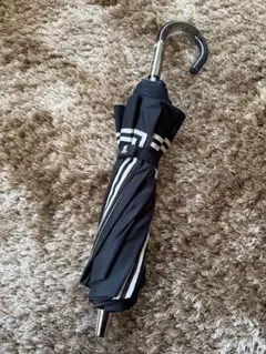 LANVIN 折りたたみ傘 ブラック ストライプ