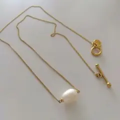 【PHILIPPE AUDIBERT】一粒バロック淡水パールネックレスゴールドのサムネイル