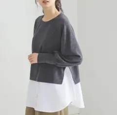 タグ付き。BEAMS HEART / サカリバ 異素材 プルオーバーのサムネイル