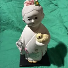 九谷焼 万平窯 姫だるま お福 置物 高さ約20cm 縁起物 陶器 美品 九谷焼 万平窯 姫だるま お福 置物 高さ約20cm 縁起物 陶器 美品