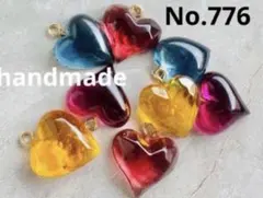 776 ハンドメイドパーツ　レジンパーツ　クリアチャーム　人気　ハートチャーム
