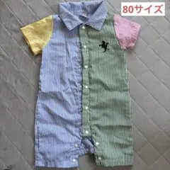 ストライプロンパース80サイズのサムネイル