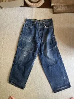 Pelle Pelle ダメージ加工 ワイドレッグデニム