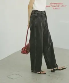GLOBAL WORK グローバルワーク GOODデニムバギーパンツ　ブラックM