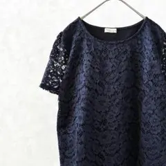earth music&ecology カットソー 花柄 レース シースルー