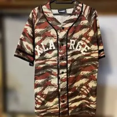 X-LARGE メッシュ ベースボールシャツ カモフラ M