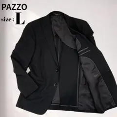 PAZZO パッゾ　テーラードジャケット　L ブラック　AB6 キュプラ　ウールのサムネイル