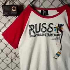 Y2K RUSS-K ラスケー ラグランT Tシャツ 両面プリントのサムネイル
