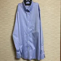 ユニクロ　Lサイズ　カッターシャツ　スーパーノンアイロン　ブルー