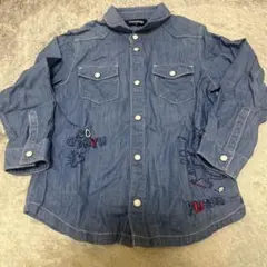クレードスコープ　恐竜デニム長袖シャツ 110