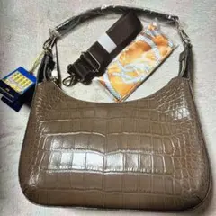 最終値下げ❗️【新品未使用】モーダプリンチペ/スカーフ付クロコ型押し2ウェイバッグ