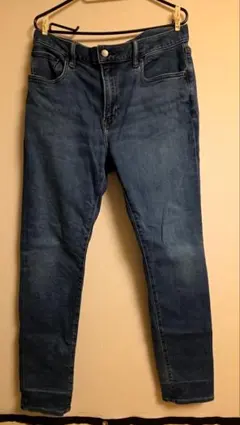 HEATTECH ストレートデニム M ブルー 【裾上げ跡あり】