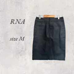 RNA/牛革 本革タイトスカート/M/黒/美シルエット/膝丈/無地No.1941のサムネイル