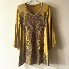 【訳あり】Amina 七分袖 チュニック トップス エスニック アジアン アミナ