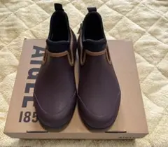 AIGLE アリア ラバーブーツ 24.5 ブラック レインブーツ ミドル - メルカリ