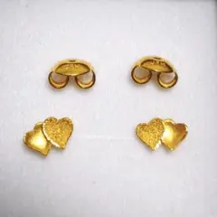 未使用　足金 Au900 CTF ハートモチーフ ピアス