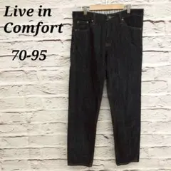 リブインコンフォート 【70-95】 ストレートデニムパンツ 濃紺のサムネイル