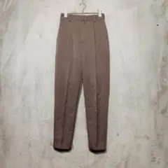 GRL♡センタープレス テーパードパンツ タック入 モカグレー S