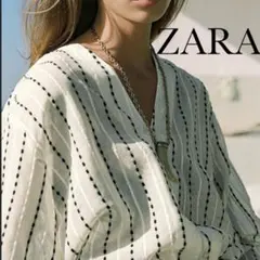ZARA セミシースルーブラウス XS