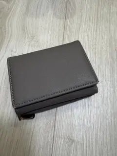 三つ折り財布 グレージュ コンパクト