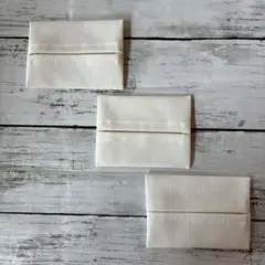 ハンドメイド　ポケットティッシュケース　ポケットティッシュカバー　白　3点