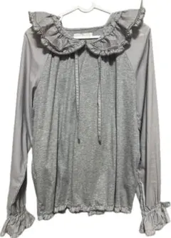 ★Pink House★日本製★ローンフリルフード付きカットソー