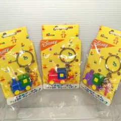 【レトロ】くまのプーさん ライト付キーチェンフィギュア　全3種類セット