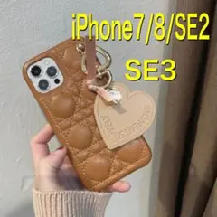 iPhone7 iPhone8 SE2 SE3 スマホケース　ハート　ブラウン