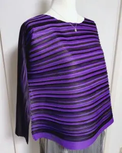 Bounceバウンス ワイドプリーツ パープルブラックPLEATS PLEASE 