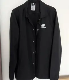 new balance ブラックナイロンコーチジャケットMサイズ