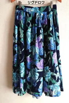 リヴドロワ ☆ フレアスカート ネイビー 花柄