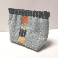 12cmバネ口ポーチ　小物入れ　ハンドメイド　パッチワーク