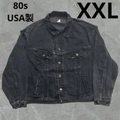 80s Lee USA製220J black denim jacket XXL