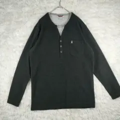 Mサイズ Hush Puppies ダークグレー 七分袖カットソー