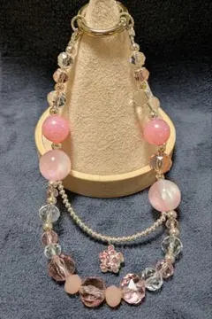 ハンドメイド ピンク系 携帯ストラップ