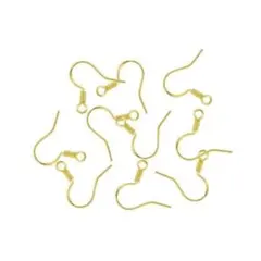 シルバー925　フックピアス　ゴールドカラー　ペア　1組　 アクセサリーパーツ