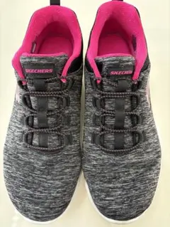 SKECHERS スニーカー ダークグレー/ピンク US 7.5