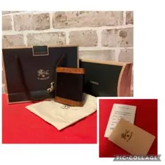 IL BISONTE 日本限定 3つ折り財布 箱付 未使用級 黒茶のサムネイル