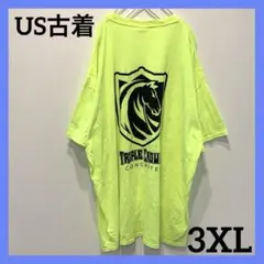 US古着 アメリカ古着 Tシャツ ネオンイエロー ビッグT シャツ 3XL 4L
