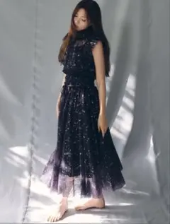 Snidel × Chacottチュールスカート スナイデル　ネイビー