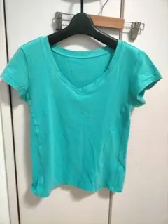 Vネック 半袖 Tシャツ ターコイズブルーのサムネイル