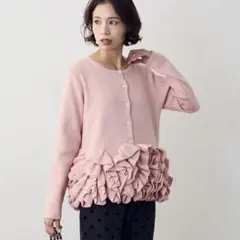 Frene 2025新作　フリルカーディガン　ピンク