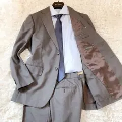 【AB7】CHRISTIAN ORANI　スーツセットアップ　ストライプ　茶系のサムネイル
