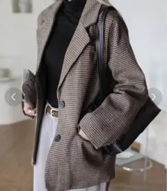 千鳥格子柄 チェック チェスターコート ジャケット