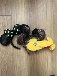 ディズニーカチューシャ ミニーちゃんⅹ2・プーさんカチューシャ3点