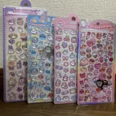 【新品】　シール　4種セット　うるちゅる　プチドロップ　うさぎ　犬　あわわちゃん