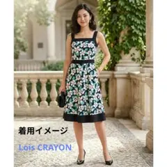 ロイスクレヨン 花柄コットンワンピース エメラルドグリーン　Mのサムネイル